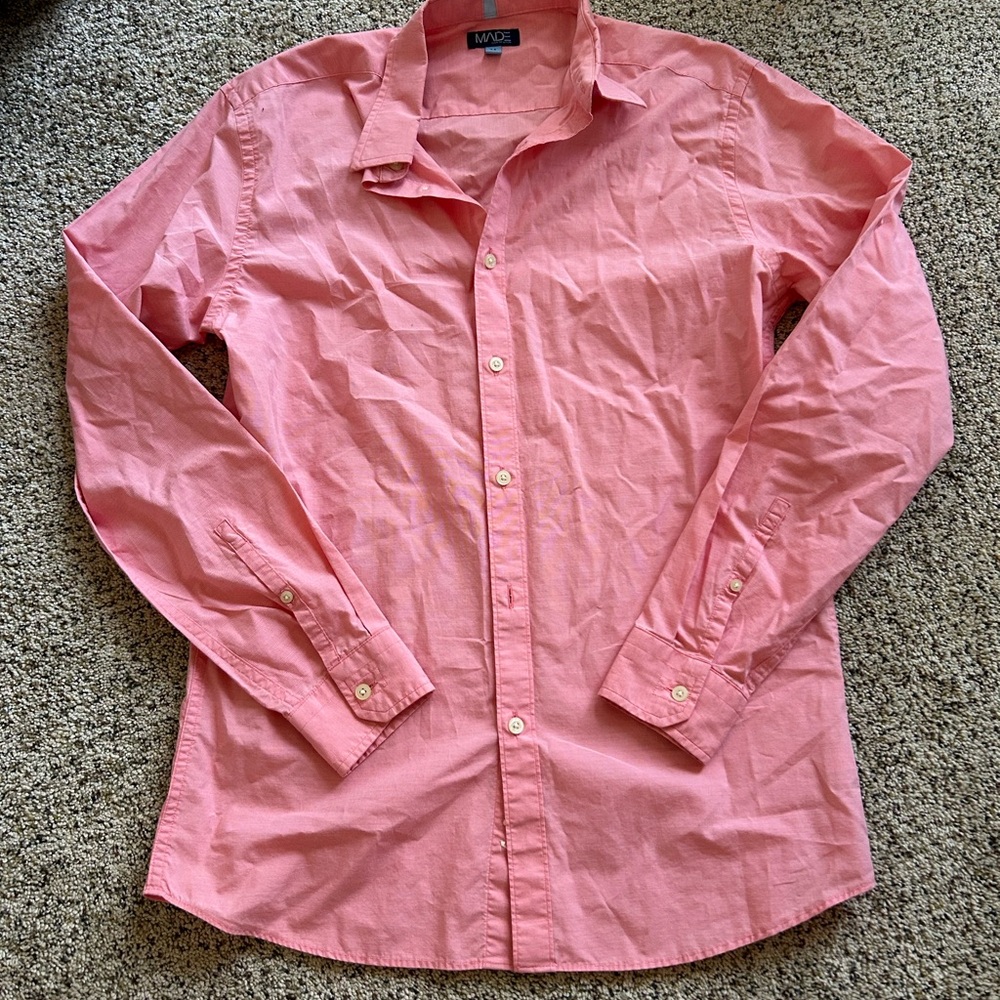 Newton Men's Casual Pink Button-Down Shirt